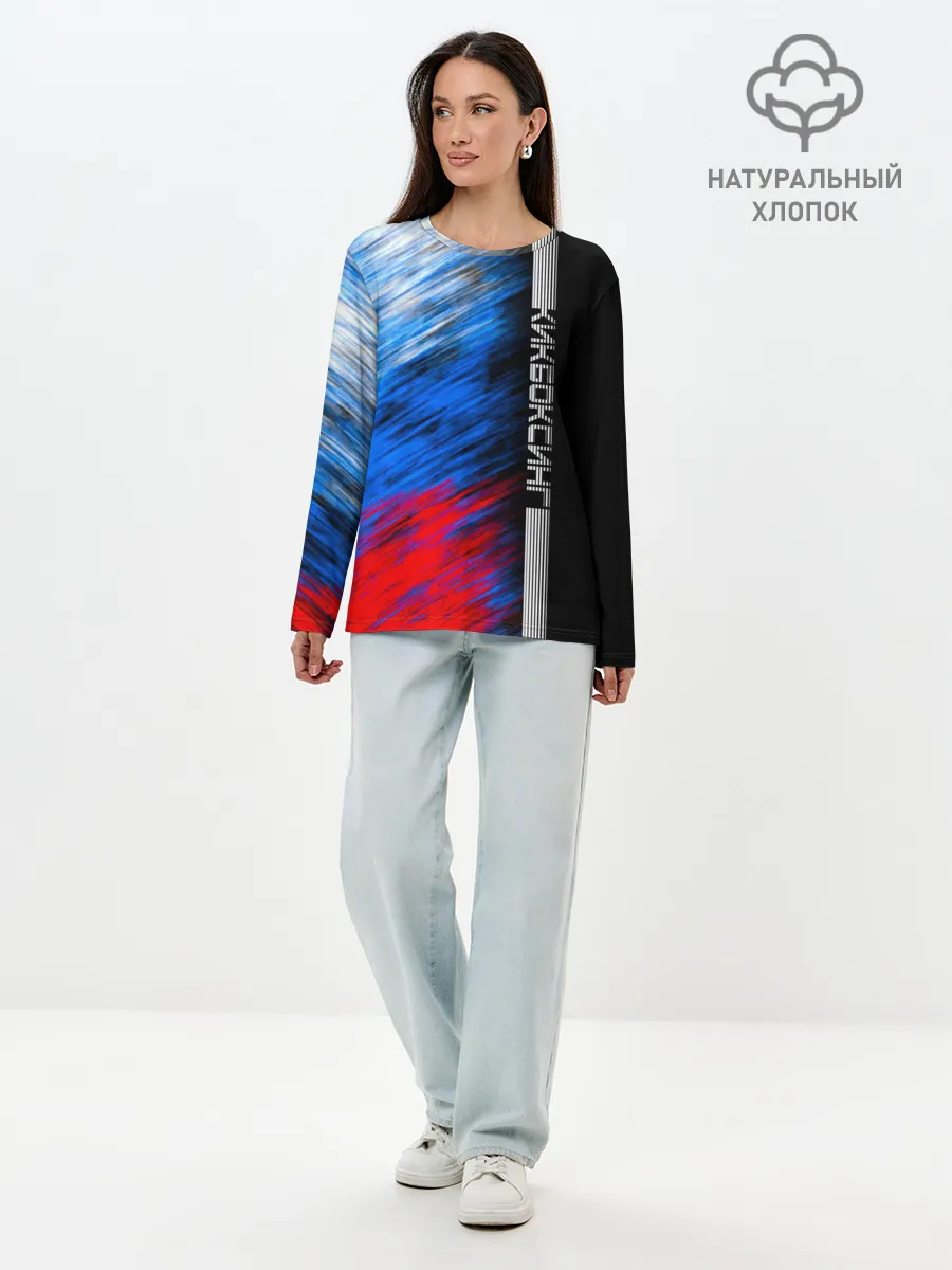 Лонгслив женский. Хлопок / Кикбоксинг