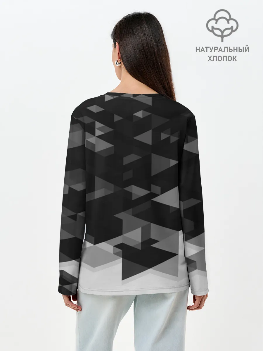 Лонгслив женский. Хлопок / Barcelona Geometry Sport