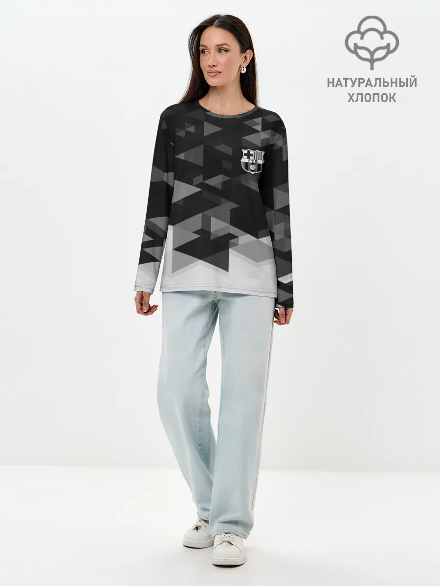 Лонгслив женский. Хлопок / Barcelona Geometry Sport