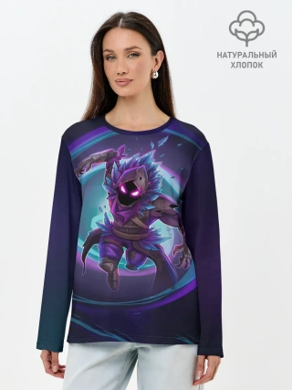 Лонгслив женский. Хлопок / Ворон