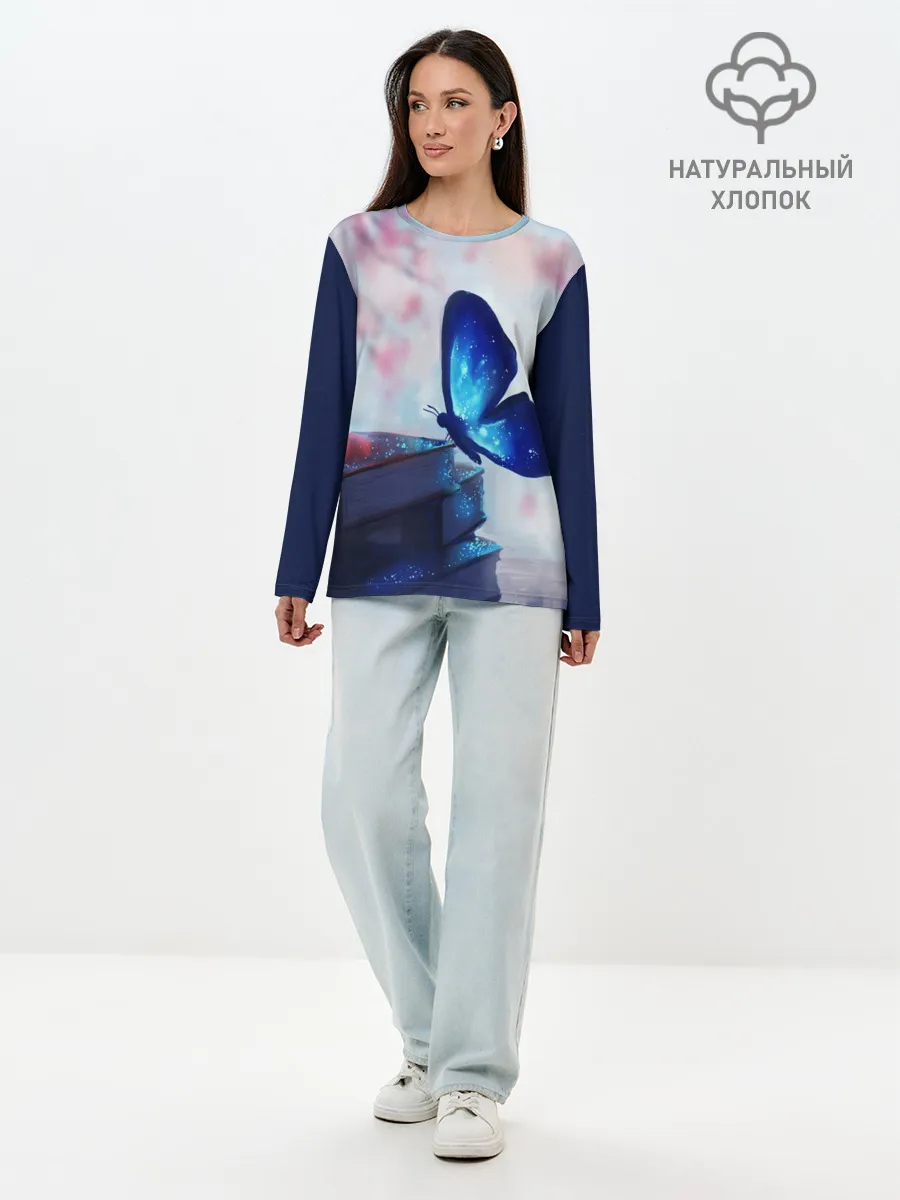 Лонгслив женский. Хлопок / ВОЛШЕБНАЯ БАБОЧКА.