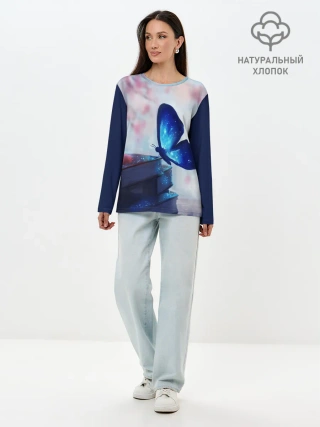Лонгслив женский. Хлопок / ВОЛШЕБНАЯ БАБОЧКА.
