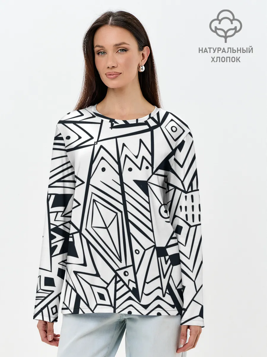 Лонгслив женский. Хлопок / Boho Style 2