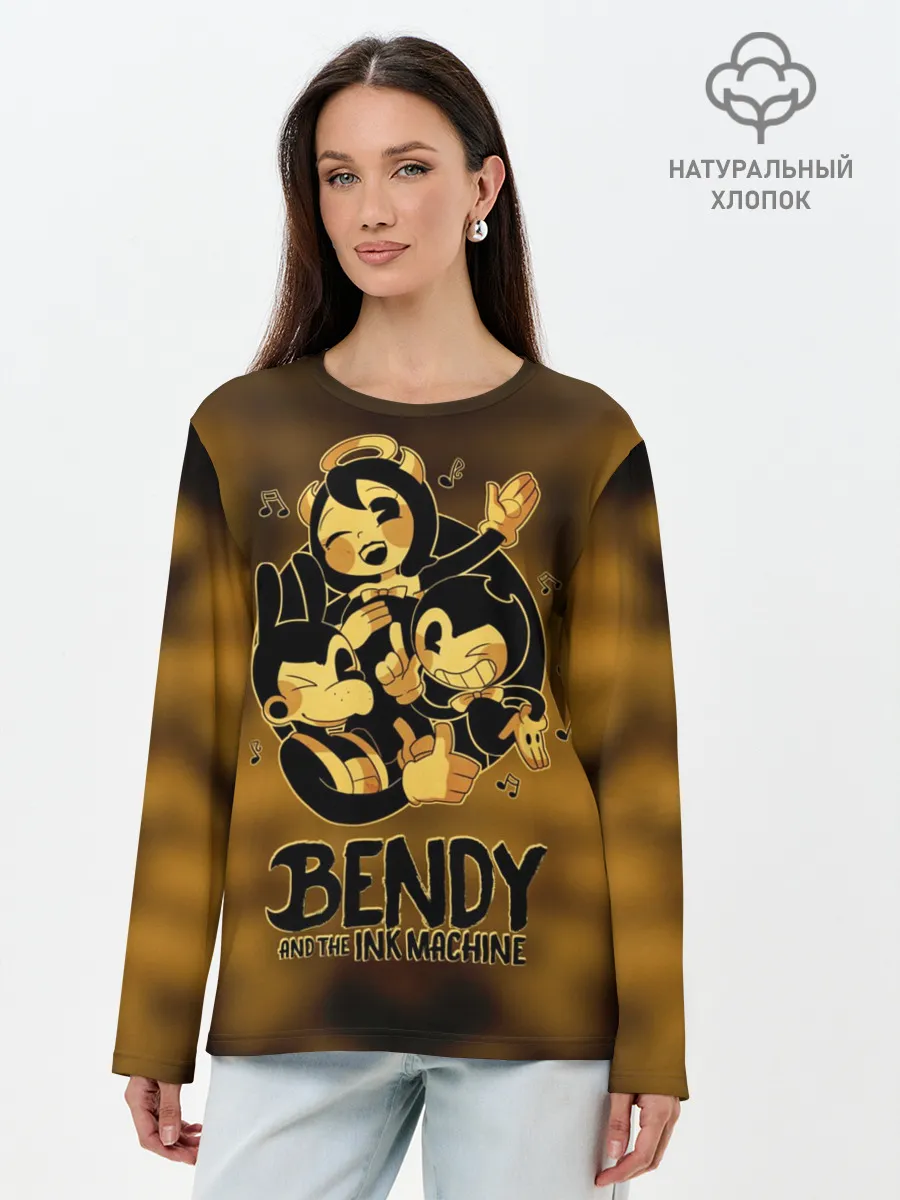 Лонгслив женский. Хлопок / Bendy and the ink machine
