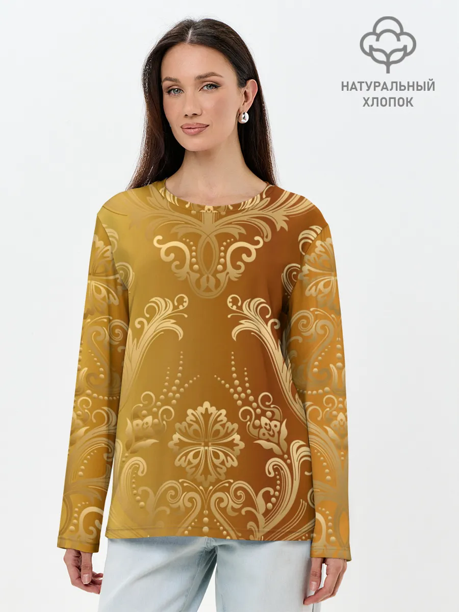 Лонгслив женский. Хлопок / ЗОЛОТОЙ УЗОР.