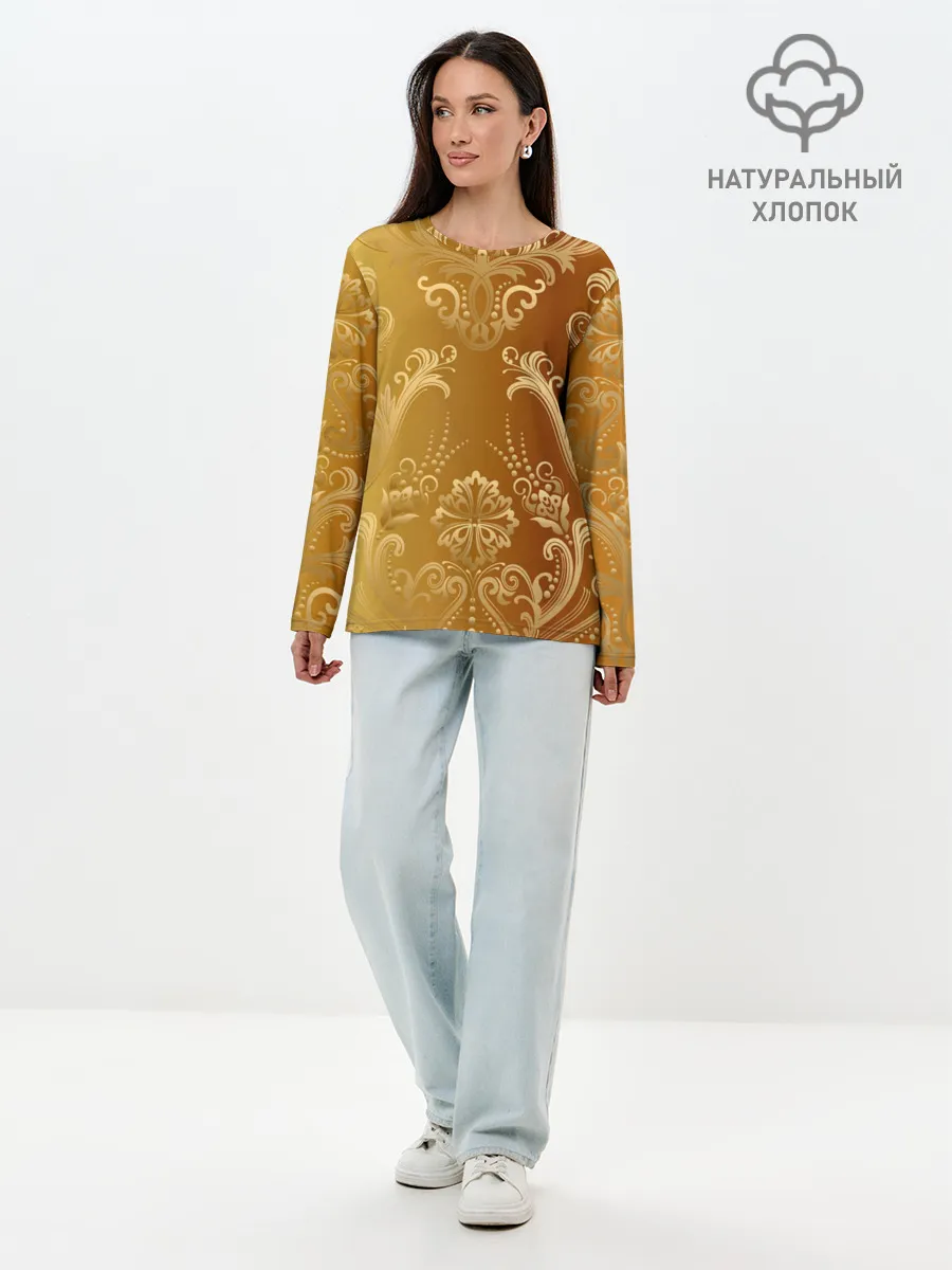 Лонгслив женский. Хлопок / ЗОЛОТОЙ УЗОР.