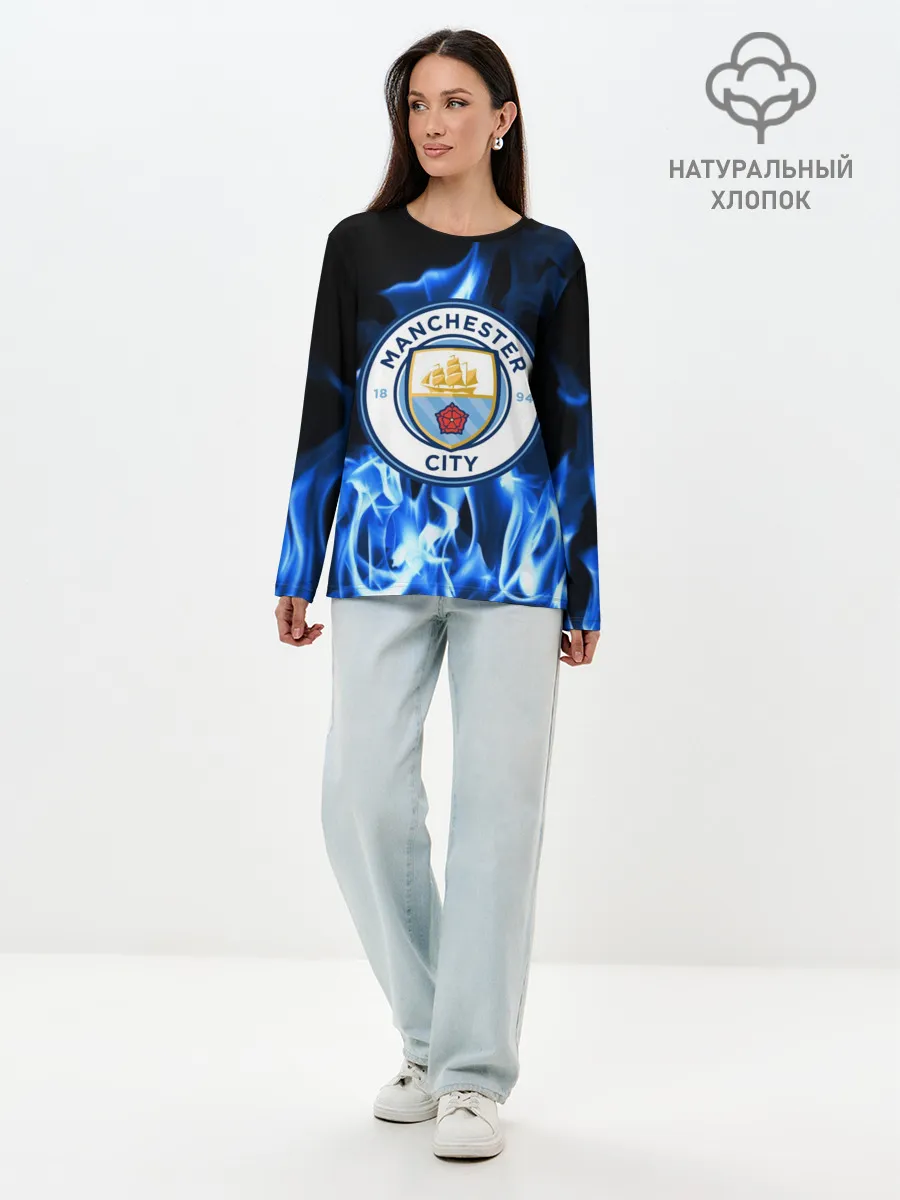 Лонгслив женский. Хлопок / MANCHESTER CITY