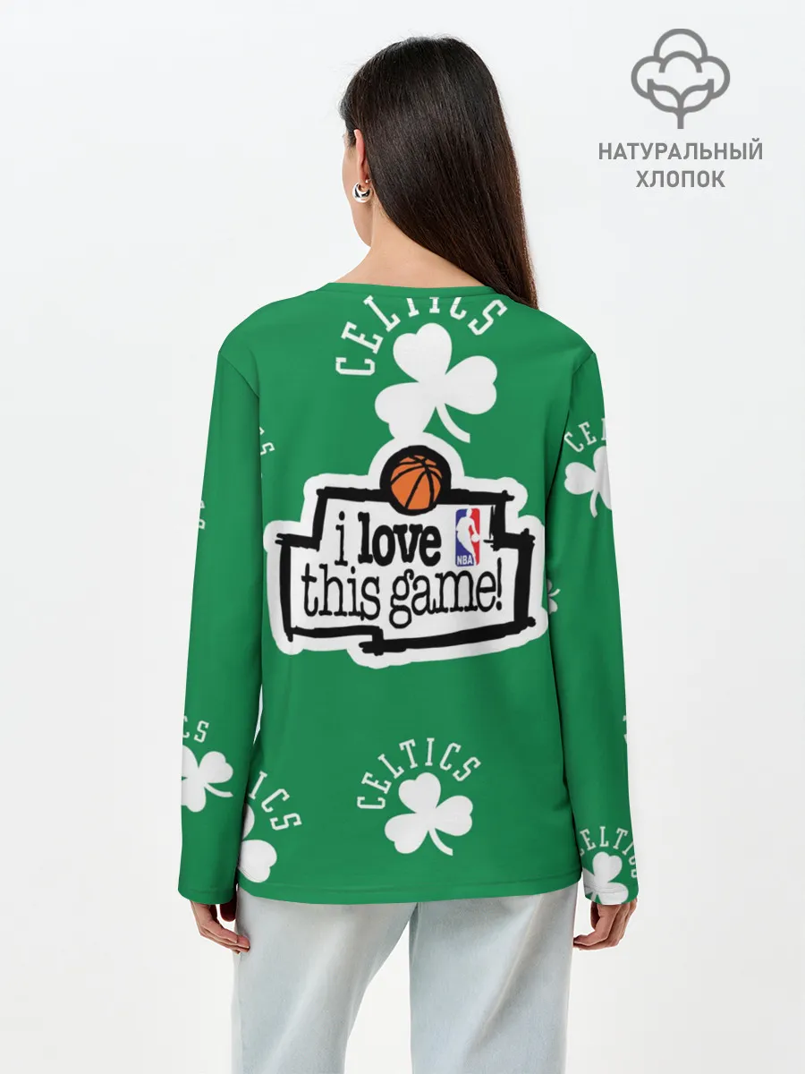 Лонгслив женский. Хлопок / Boston celtics, nba
