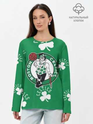 Лонгслив женский. Хлопок / Boston celtics, nba