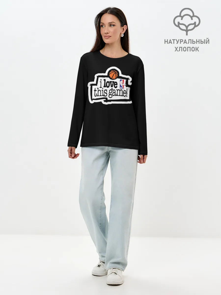 Лонгслив женский. Хлопок / NBA. I love this game