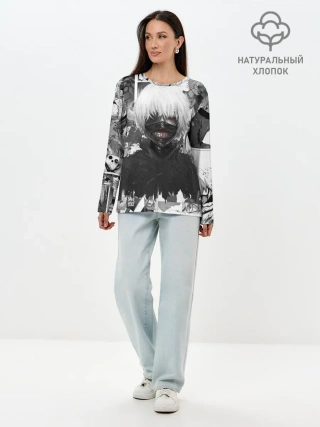 Лонгслив женский. Хлопок / Токийский гуль манга
