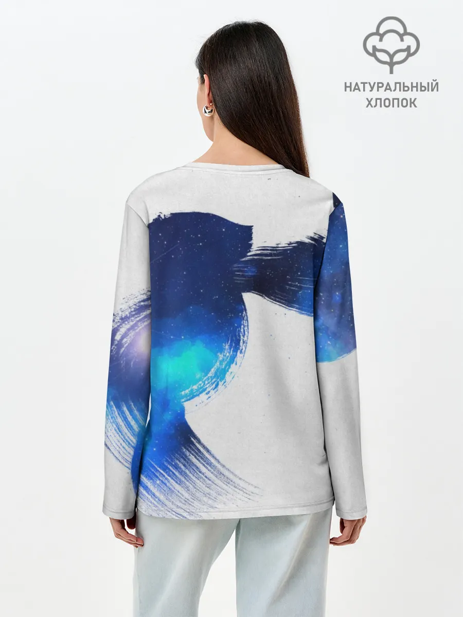 Лонгслив женский. Хлопок / Космос