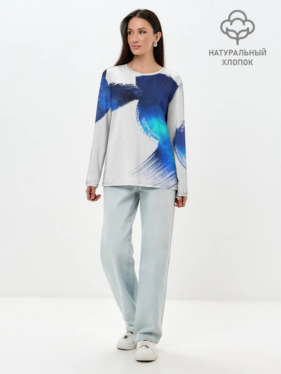 Лонгслив женский. Хлопок / Космос