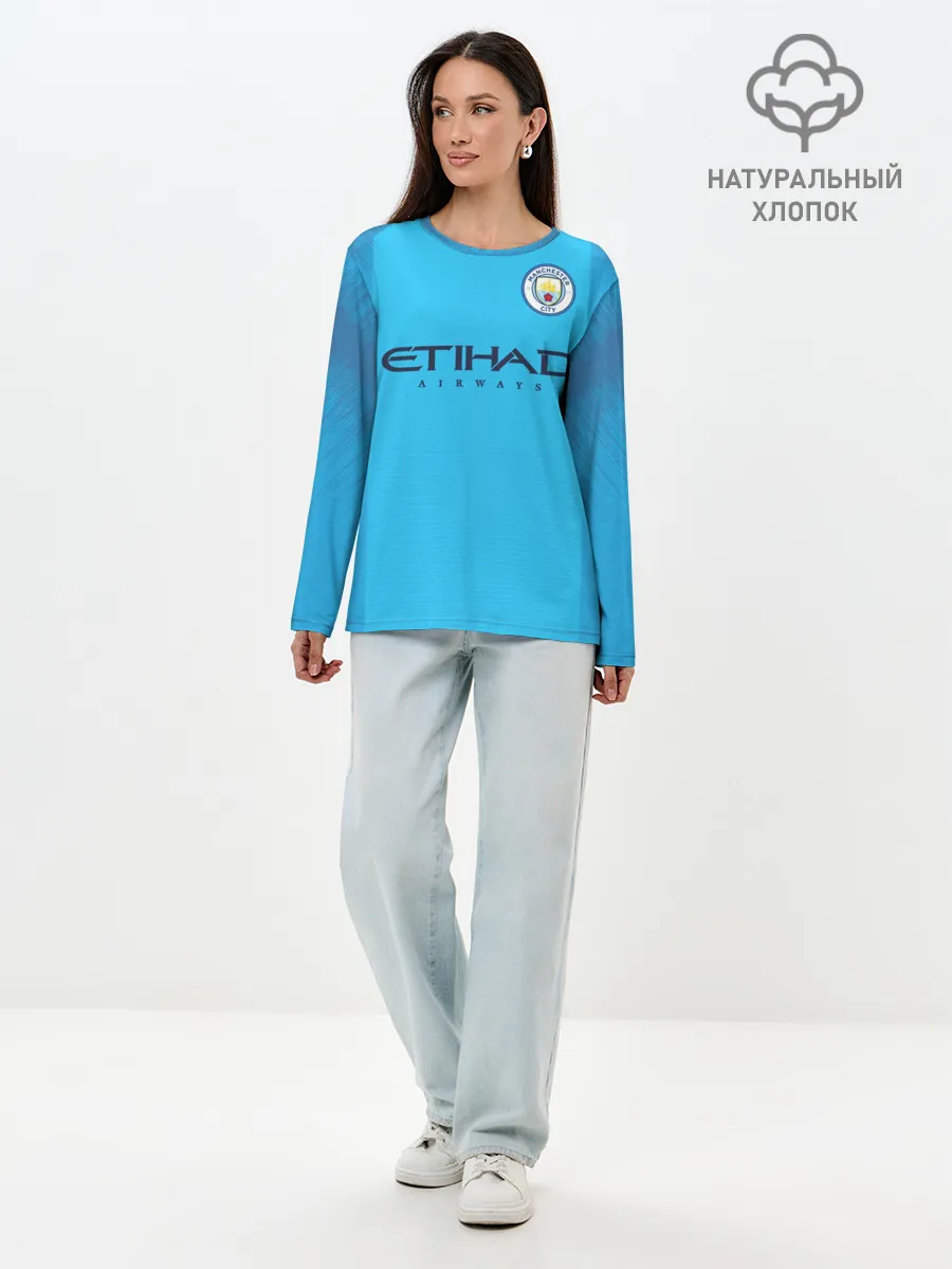 Лонгслив женский. Хлопок / Man. City 18-19
