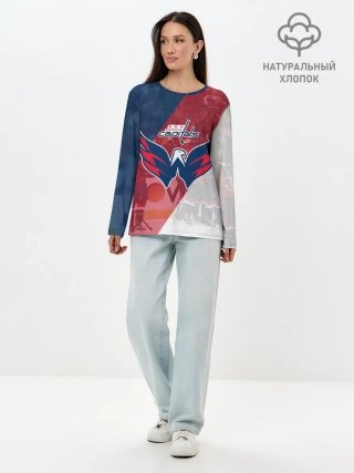 Лонгслив женский. Хлопок / вашингтон кэпиталз