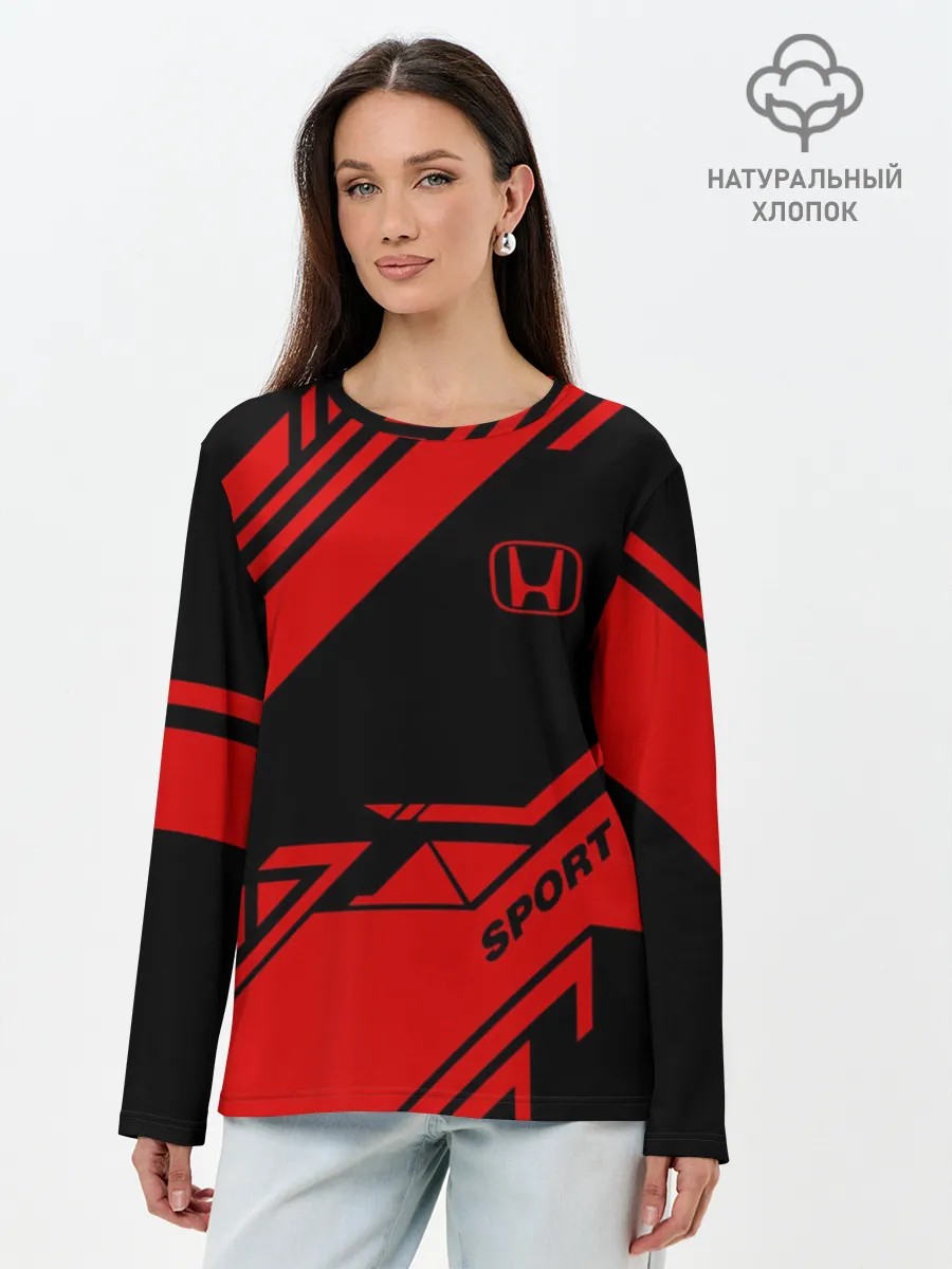 Лонгслив женский. Хлопок / HONDA SPORT