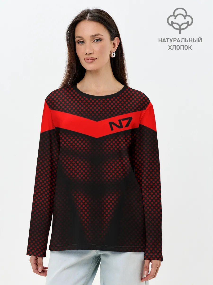 Лонгслив женский. Хлопок / Mass Effect N7