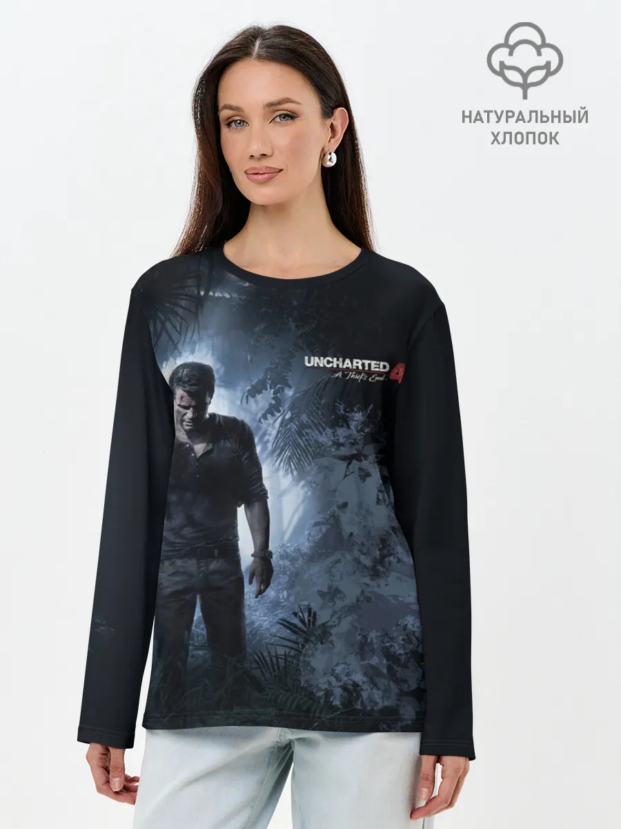 Лонгслив женский. Хлопок / Drake in jungle