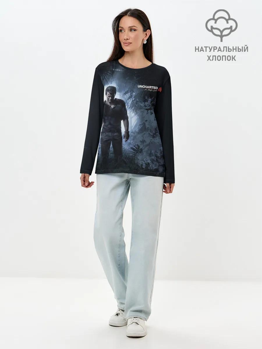 Лонгслив женский. Хлопок / Drake in jungle