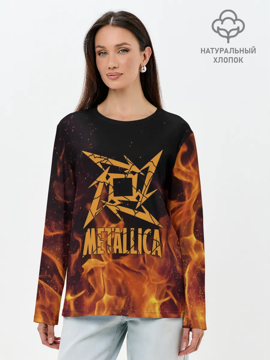 Лонгслив женский. Хлопок / Metallica
