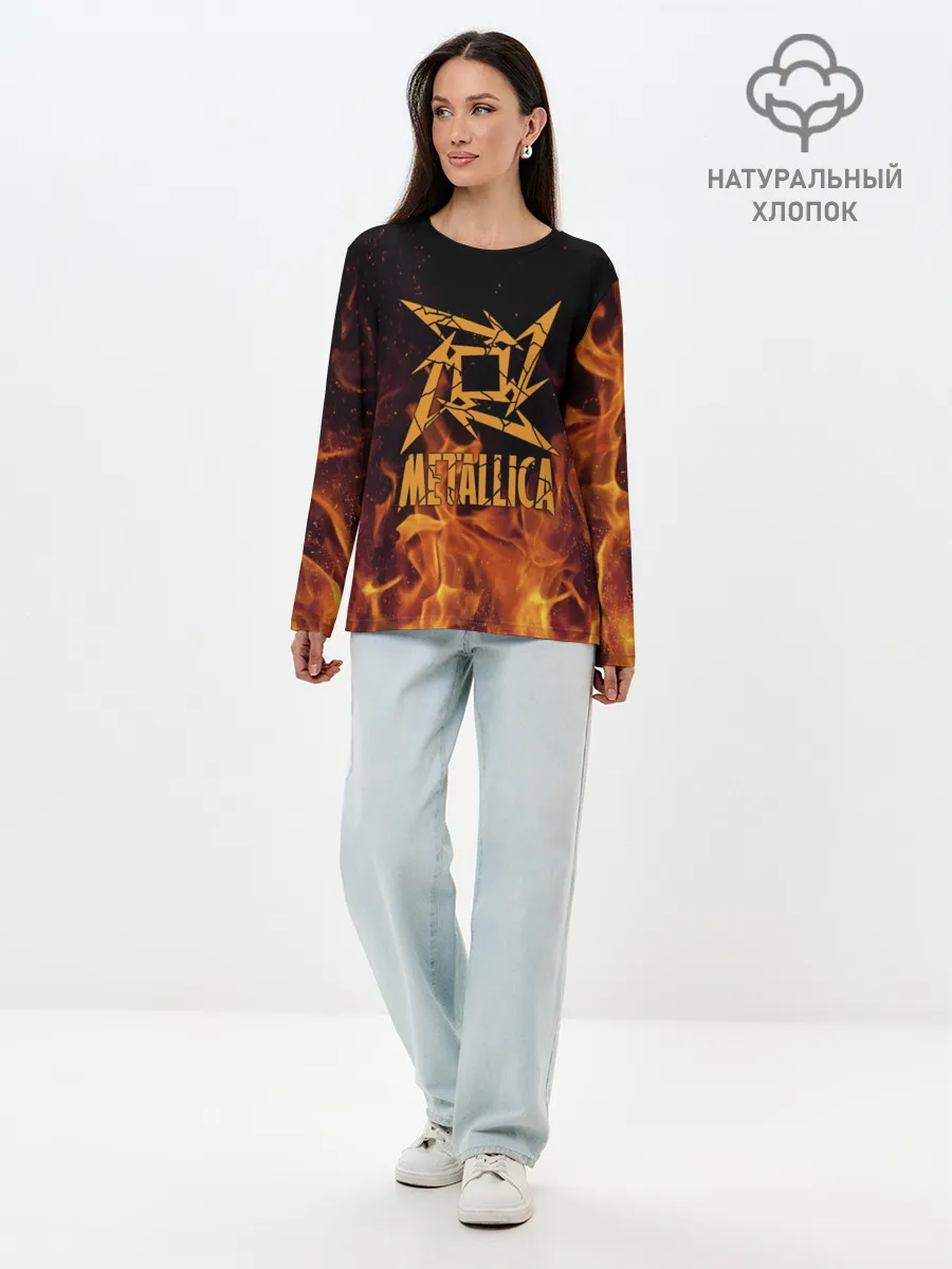 Лонгслив женский. Хлопок / Metallica