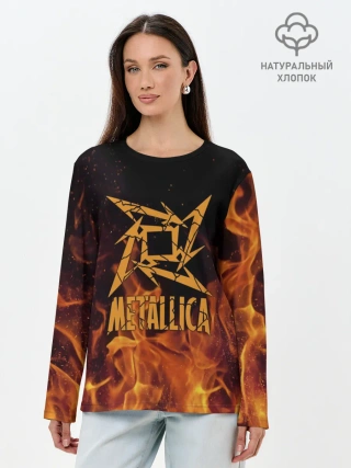 Лонгслив женский. Хлопок / Metallica