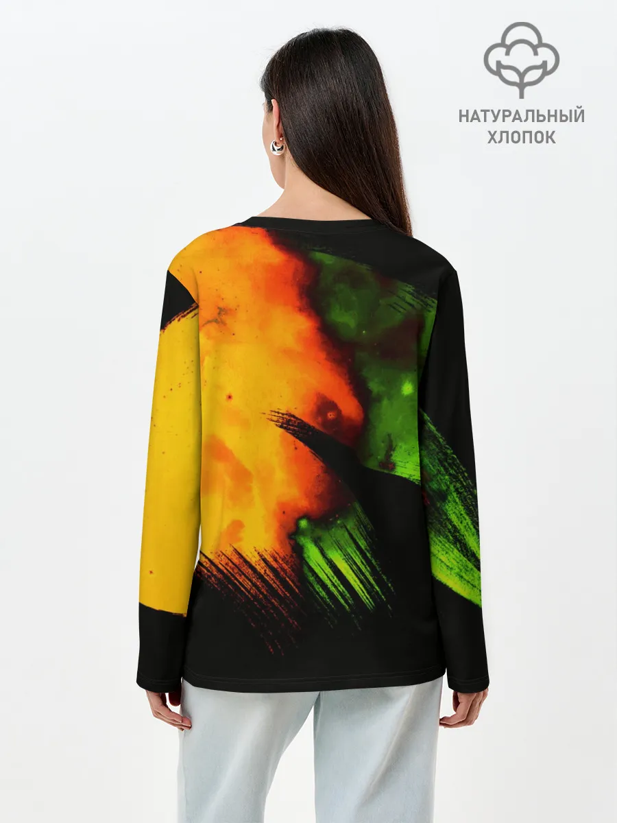 Лонгслив женский. Хлопок / Космос