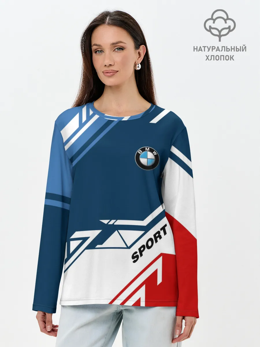 Лонгслив женский. Хлопок / BMW SPORT