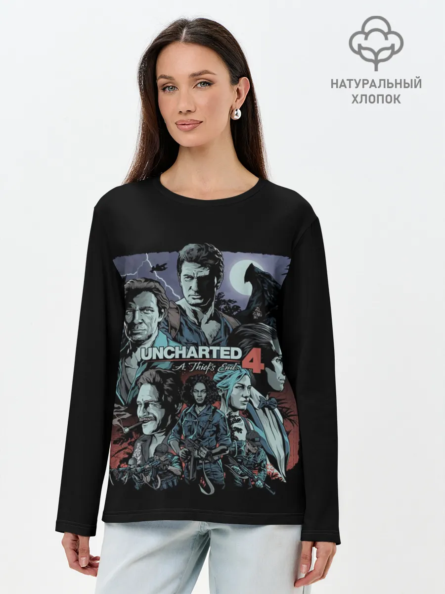 Лонгслив женский. Хлопок / Uncharted 4