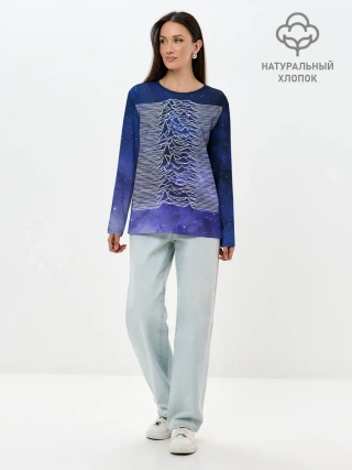 Лонгслив женский. Хлопок / Unknown Pleasures