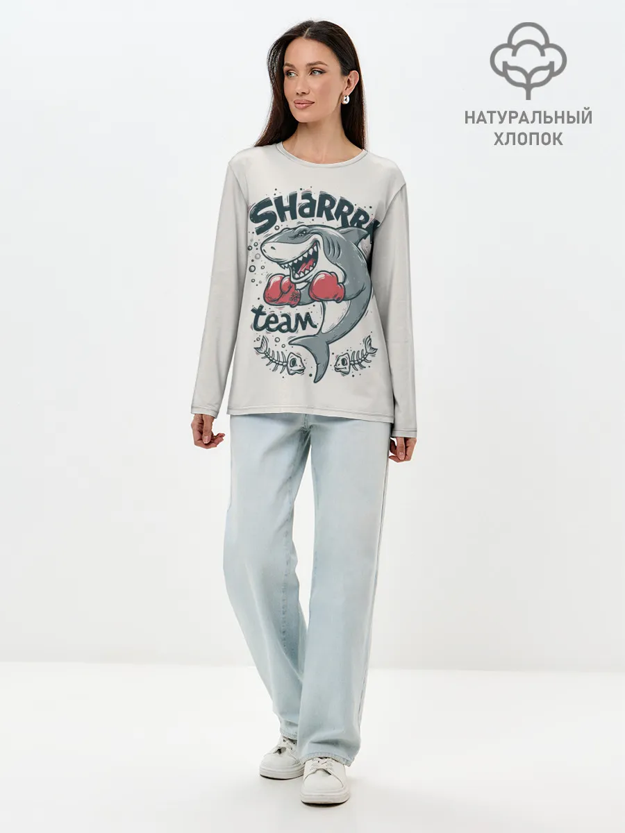 Лонгслив женский. Хлопок / Shark