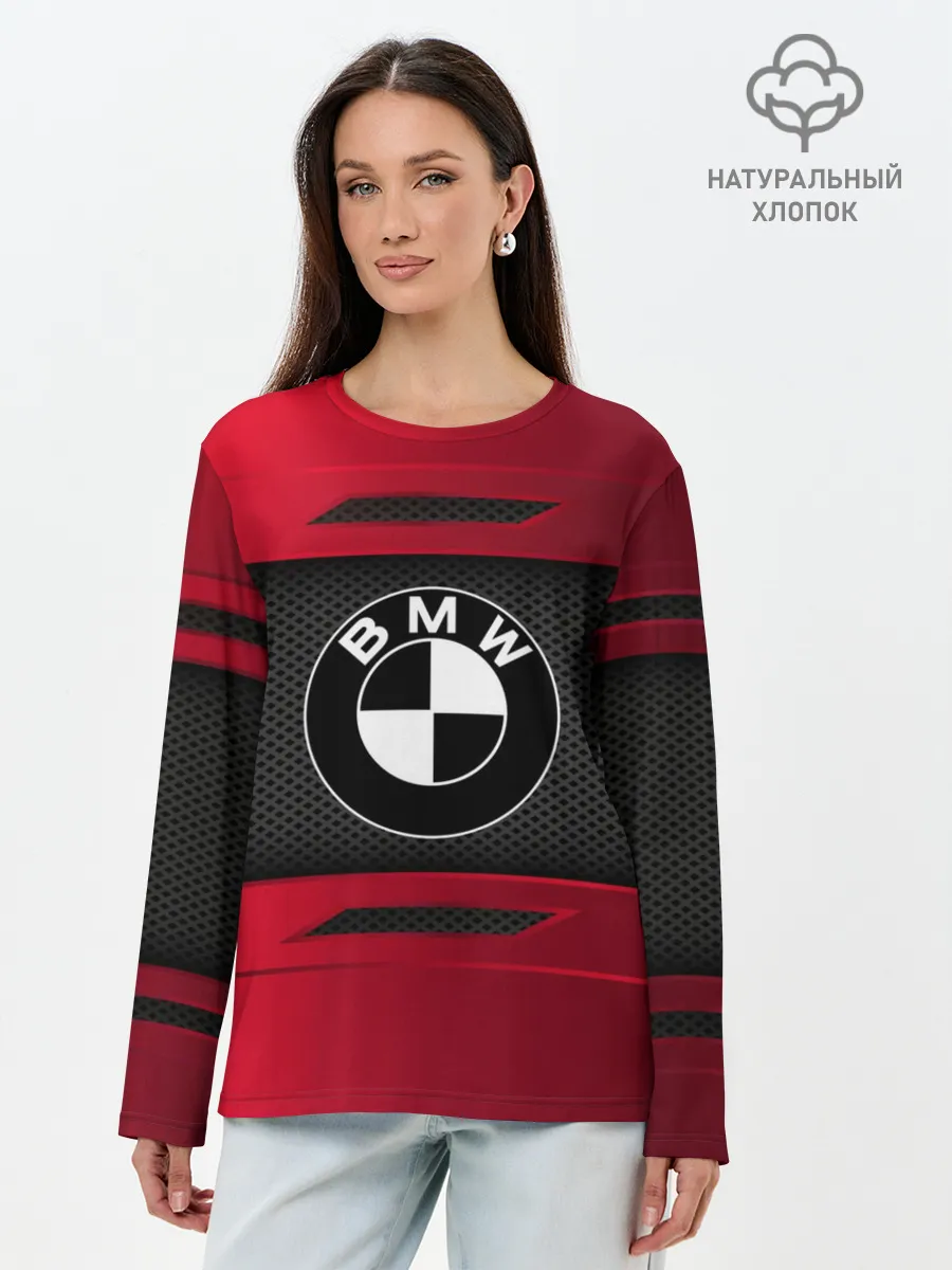 Лонгслив женский. Хлопок / BMW SPORT