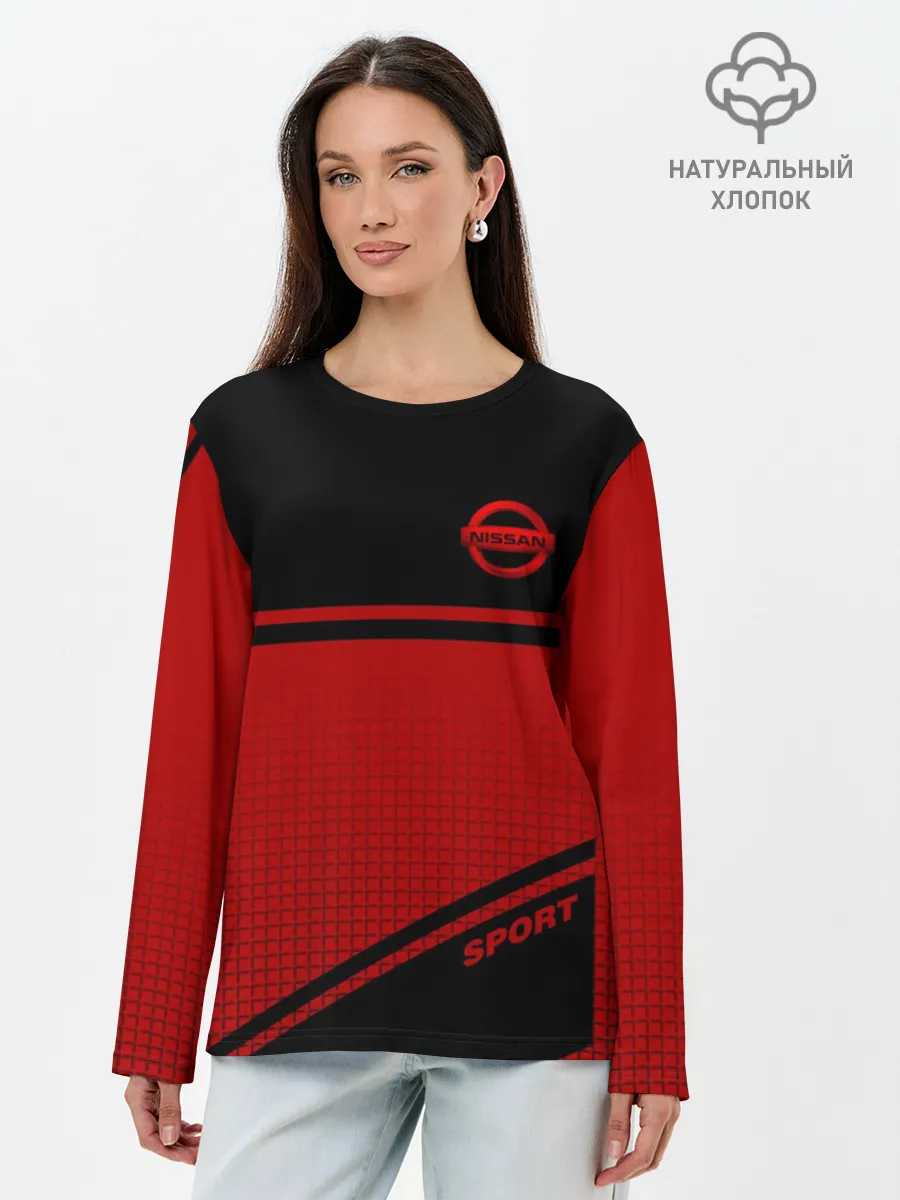 Лонгслив женский. Хлопок / NISSAN SPORT