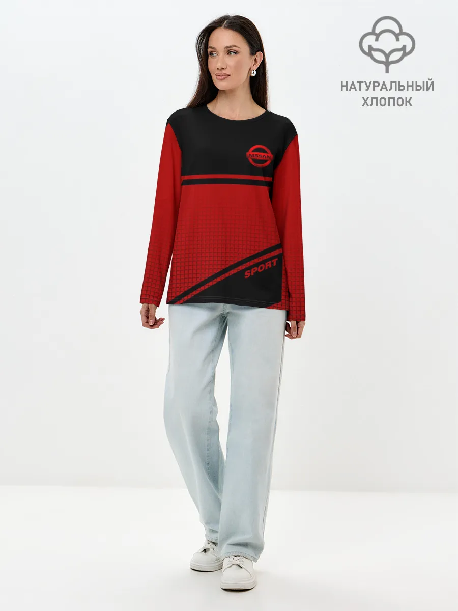 Лонгслив женский. Хлопок / NISSAN SPORT