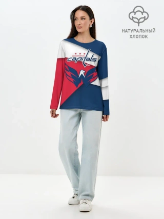 Лонгслив женский. Хлопок / Кэпиталз