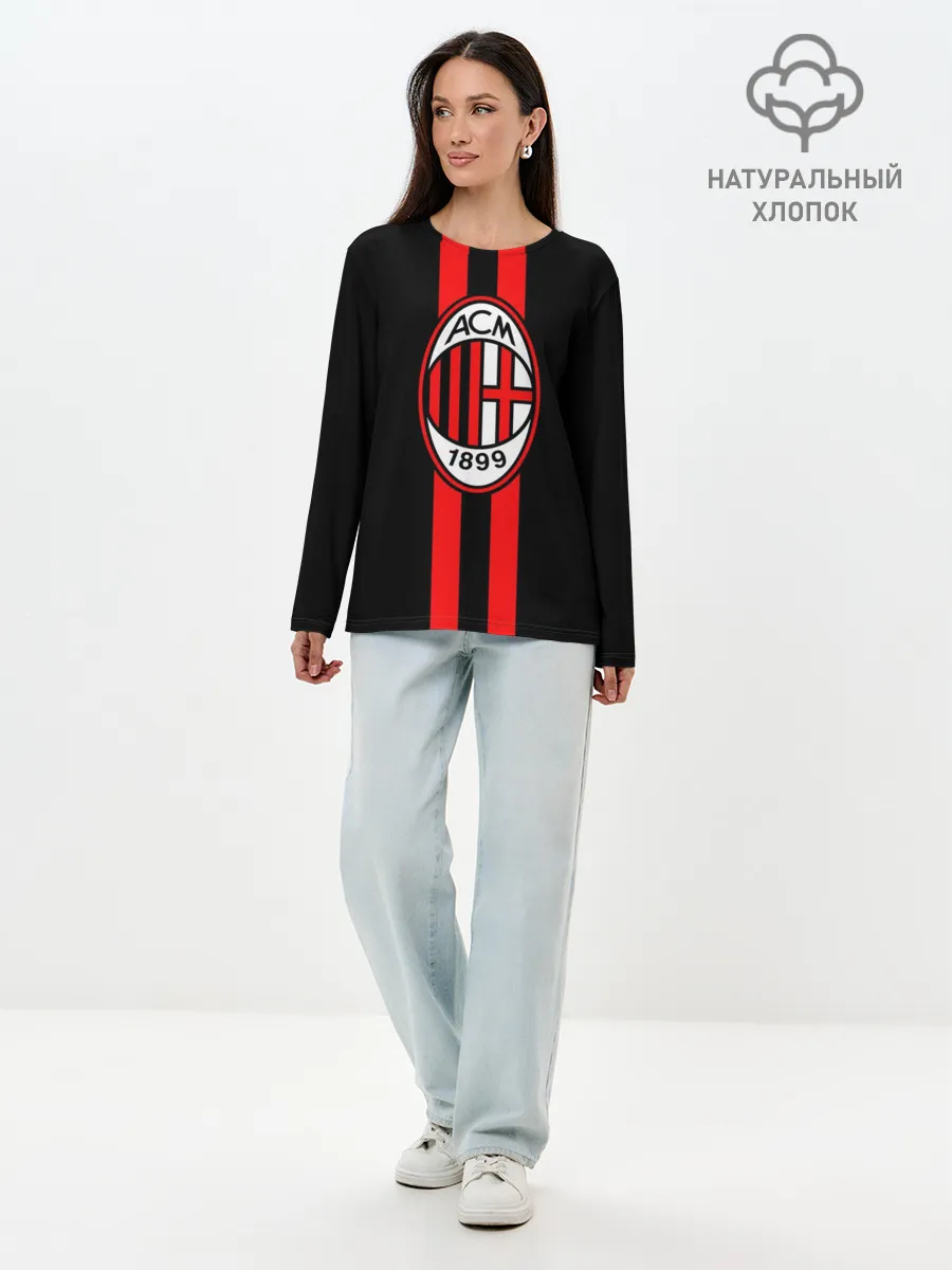 Лонгслив женский. Хлопок / AC Milan FC