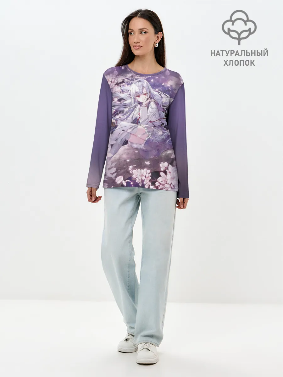 Лонгслив женский. Хлопок / Mahiru Hiragi