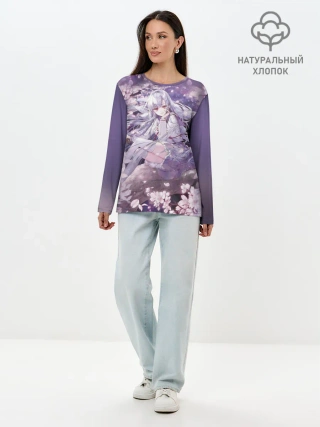 Лонгслив женский. Хлопок / Mahiru Hiragi