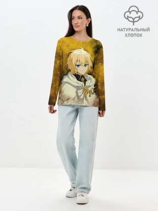Лонгслив женский. Хлопок / Mikaela Hyakuya