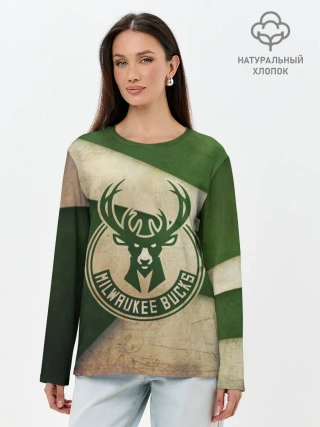 Лонгслив женский. Хлопок / Милуоки Бакс