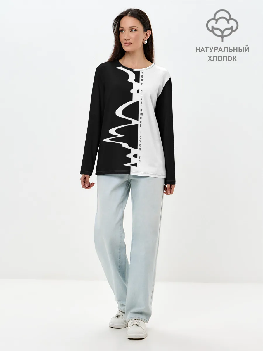 Лонгслив женский. Хлопок / You government loves you