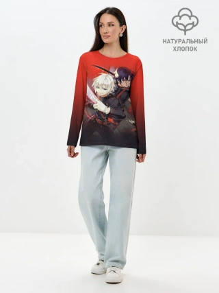 Лонгслив женский. Хлопок / Shinya & Guren