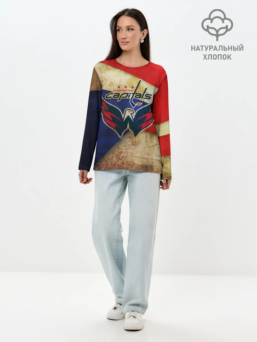 Лонгслив женский. Хлопок / Кэпиталз