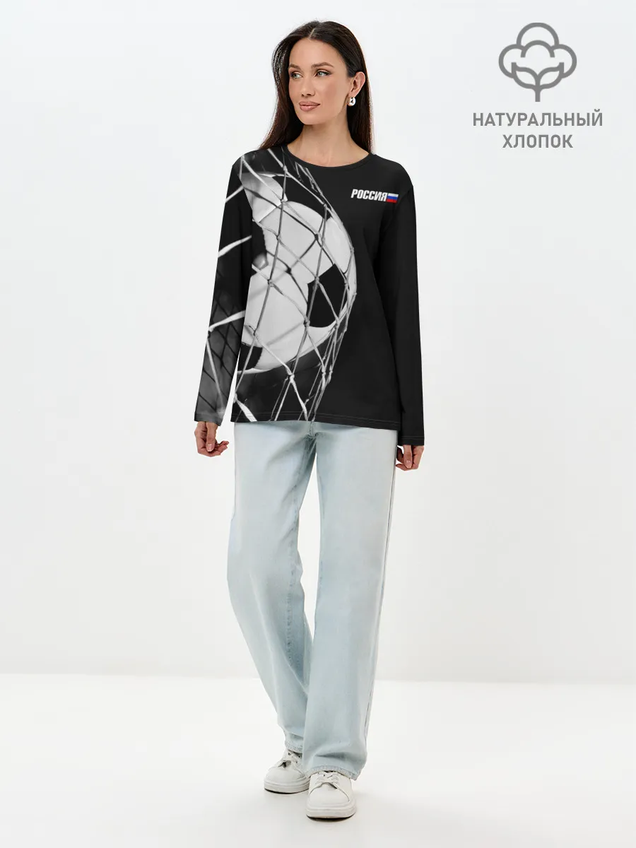 Лонгслив женский. Хлопок / Болельщик Россия