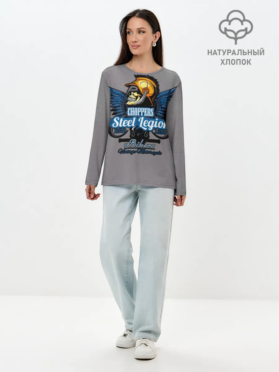Лонгслив женский. Хлопок / Motors-4