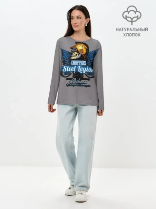 Лонгслив женский. Хлопок / Motors-4