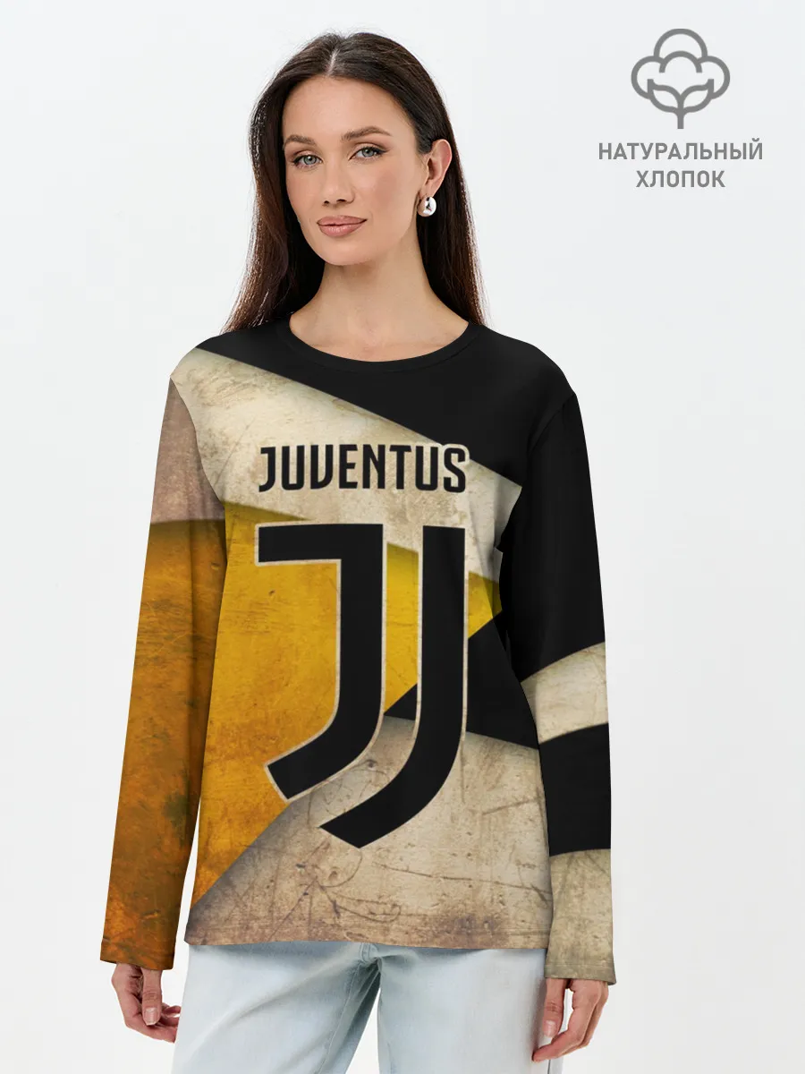 Лонгслив женский. Хлопок / Ювентус олд