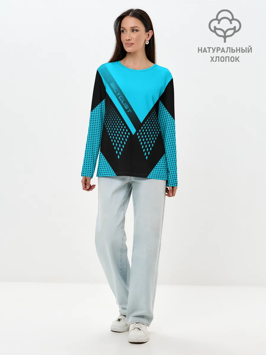 Лонгслив женский. Хлопок / Bicyclist