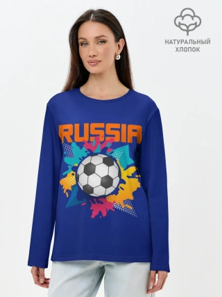 Лонгслив женский. Хлопок / Футбол Россия