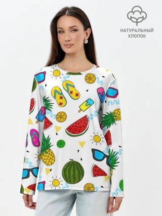 Лонгслив женский. Хлопок / Летняя